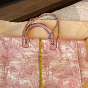 Lily and Bean Pink Tropical Toile Tote Bag